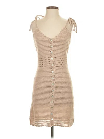 Pre-owned Olive & Oak Casual Dress In Brown