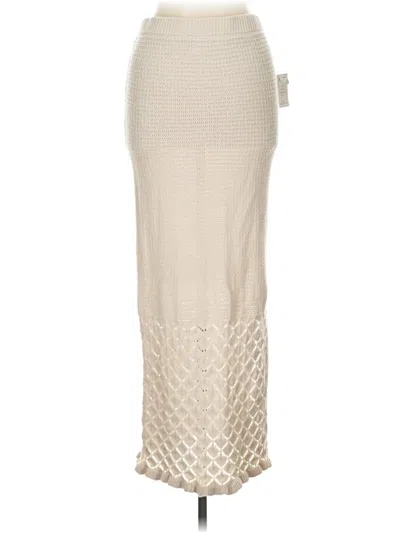 Pre-owned Olive & Oak Casual Skirt In Ivory