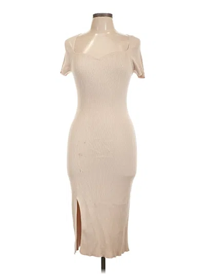 Pre-owned Olive & Oak Cocktail Dress In Tan