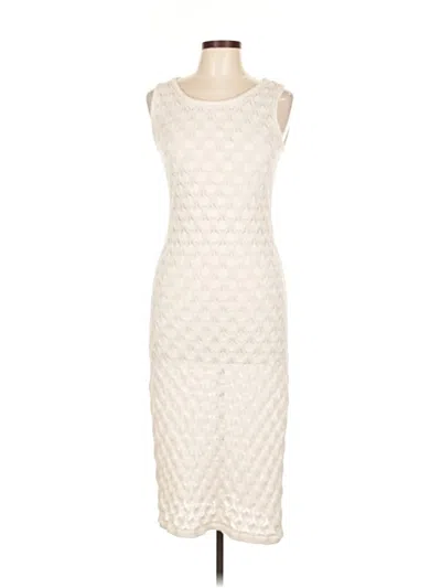 Pre-owned Olive & Oak Cocktail Dress In White