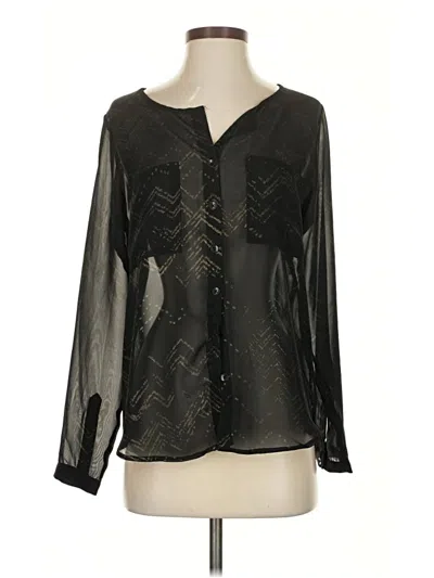 Pre-owned Olive & Oak Long Sleeve Blouse In Black