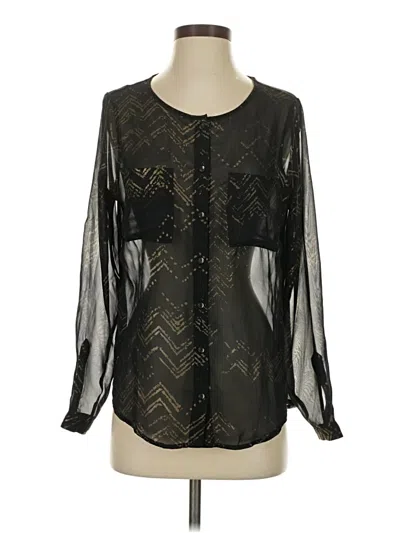 Pre-owned Olive & Oak Long Sleeve Blouse In Black