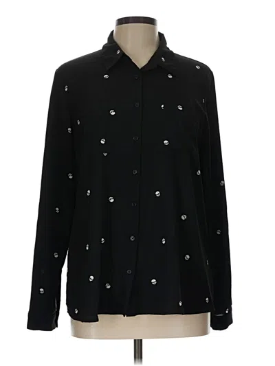 Pre-owned Olive & Oak Long Sleeve Blouse In Black