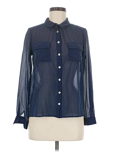 Pre-owned Olive & Oak Long Sleeve Blouse In Blue