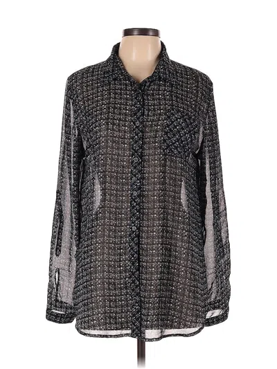 Pre-owned Olive & Oak Long Sleeve Blouse In Gray