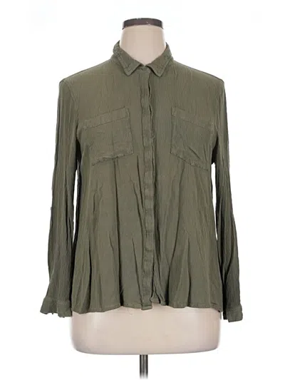 Pre-owned Olive & Oak Long Sleeve Blouse In Green
