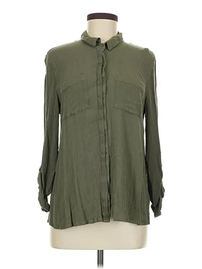 Pre-owned Olive & Oak Long Sleeve Blouse In Green