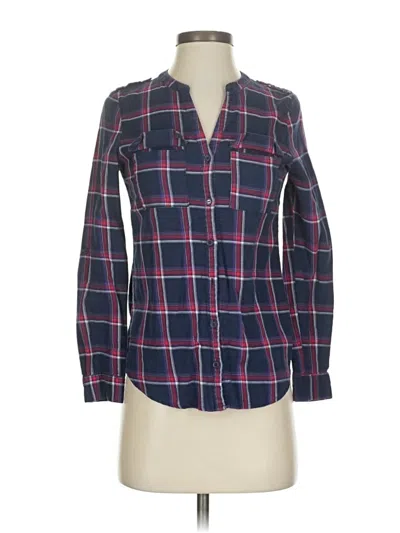 Pre-owned Olive & Oak Long Sleeve Button Down Shirt In Blue