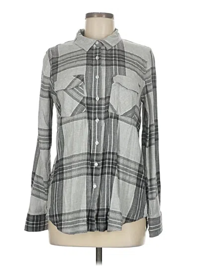 Pre-owned Olive & Oak Long Sleeve Button Down Shirt In Gray