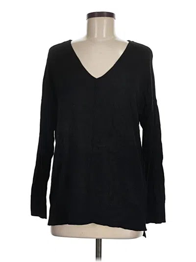 Pre-owned Olive & Oak Long Sleeve Top Black V Neck Tops