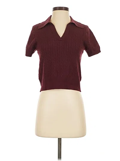Pre-owned Olive & Oak Pullover Sweater In Burgundy
