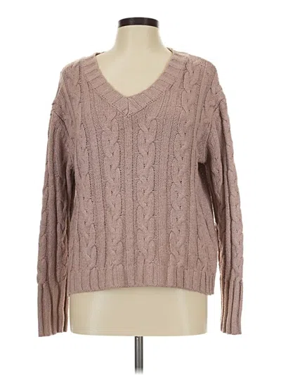 Pre-owned Olive & Oak Pullover Sweater In Tan