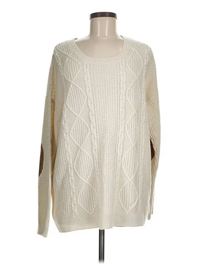 Pre-owned Olive & Oak Pullover Sweater In White