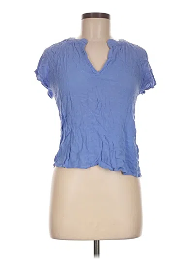 Pre-owned Olive & Oak Short Sleeve Blouse In Blue