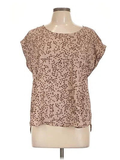 Pre-owned Olive & Oak Short Sleeve Blouse In Brown