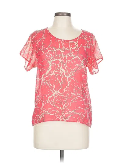 Pre-owned Olive & Oak Short Sleeve Blouse In Pink
