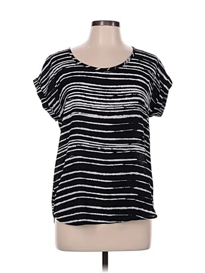 Pre-owned Olive & Oak Short Sleeve Top Black Scoop Neck Tops