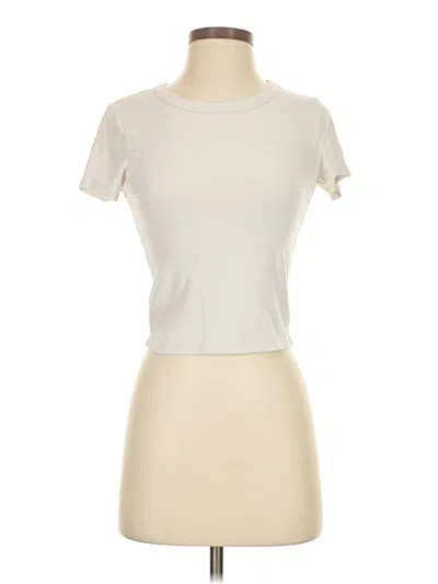 Pre-owned Olive & Oak Short Sleeve Turtleneck In White