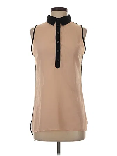 Pre-owned Olive & Oak Sleeveless Blouse In Tan