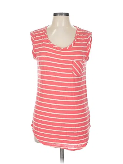 Pre-owned Olive & Oak Sleeveless Top Pink Scoop Neck Tops