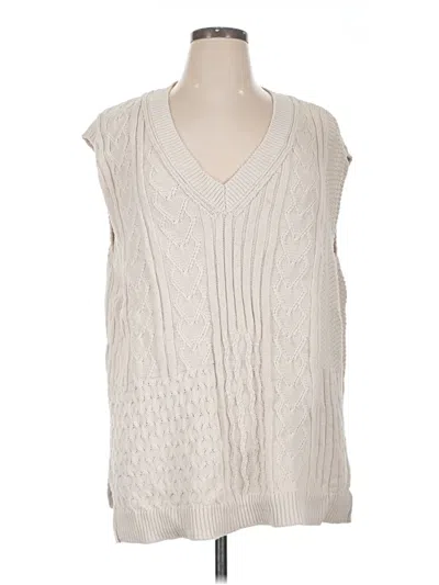 Pre-owned Olive & Oak Sweater Vest In Ivory