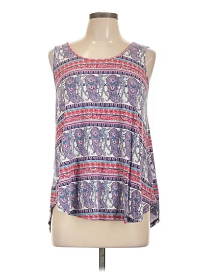 Pre-owned Olive & Oak Tank Top Purple Halter Neckline Tops