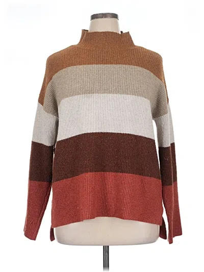 Pre-owned Olive & Oak Turtleneck Sweater In Brown