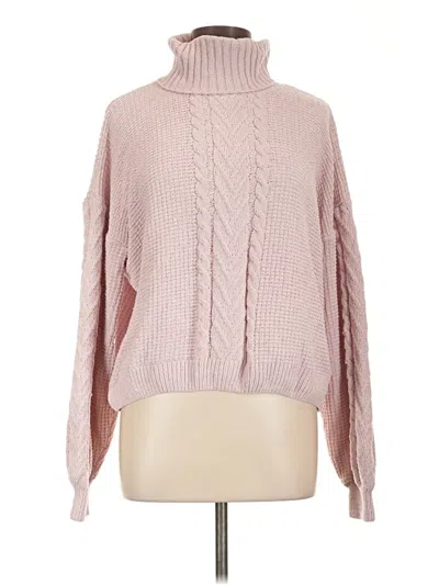 Pre-owned Olive & Oak Turtleneck Sweater In Pink