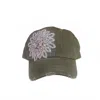 Olive & Pique Women's Distressed Baseball Cap In Olive Gray In Multi