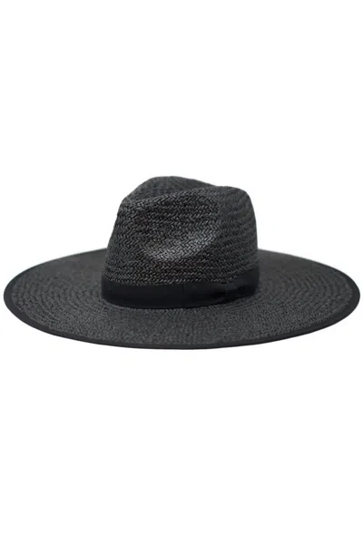 Olive & Pique Women's Paper Straw Fedora Hat In Black