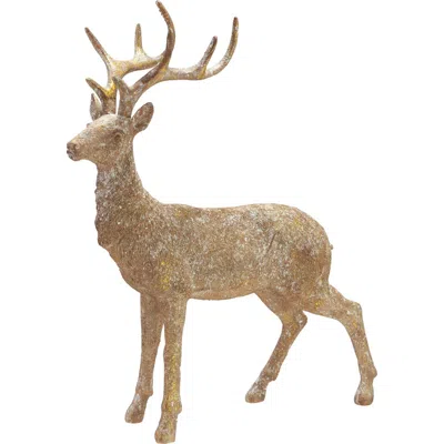 Olive Grove Artisan Brown Polyresin Standing Deer Figurine In Neutral