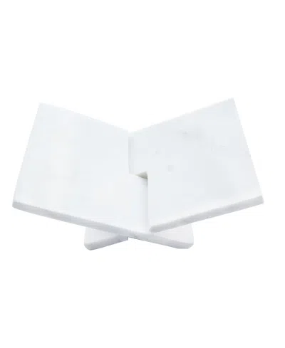 Olive Grove Decorative Marble Book Holder In White
