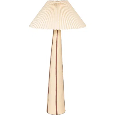 Olive Grove Floor Lamp With Tapered Base And Pleated Shade In Brown