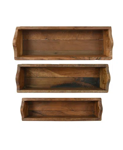 Olive Grove Found Wood Keepsake Boxes, Set Of 3 In Brown