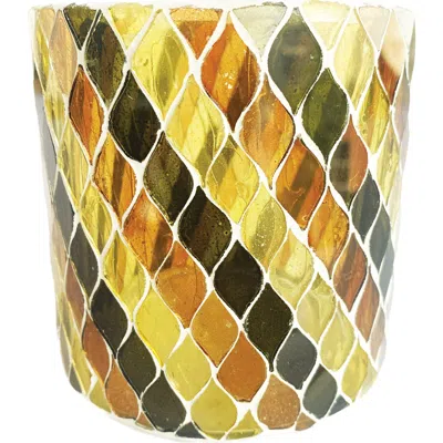 Olive Grove Glass Mosaic Votive Candleholder, Multicolor