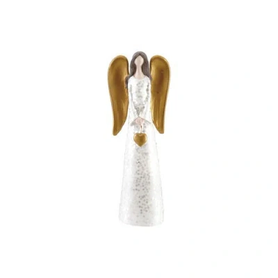 Olive Grove Gold Glitter Angel Figurine In Metallic