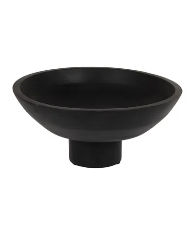 Olive Grove Mango Wood Footed Bowl In Black