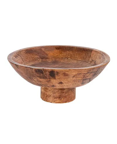 Olive Grove Mango Wood Footed Bowl In Brown