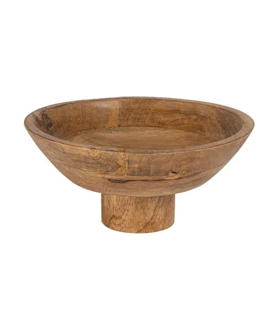 Olive Grove Mango Wood Footed Bowl In Brown