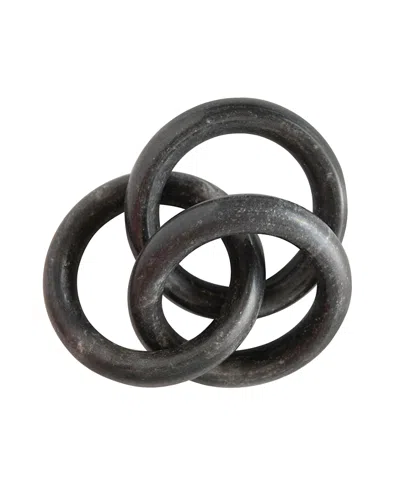 Olive Grove Marble Circle Chain Decor In Black