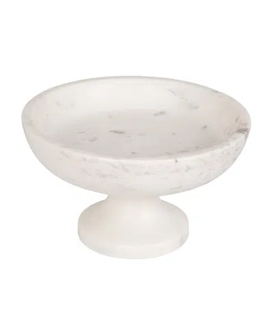 Olive Grove Marble Footed Bowl In White