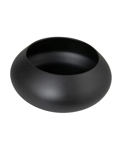 Olive Grove Modern Round Wood Bowl In Black