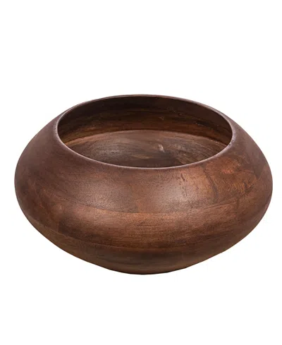 Olive Grove Modern Round Wood Bowl In Multi