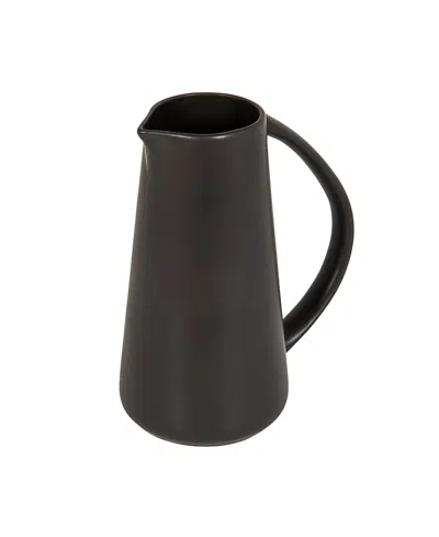 Olive Grove Modern Stoneware Pitcher In Black