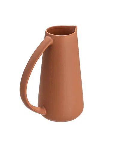 Olive Grove Modern Stoneware Pitcher In Brown