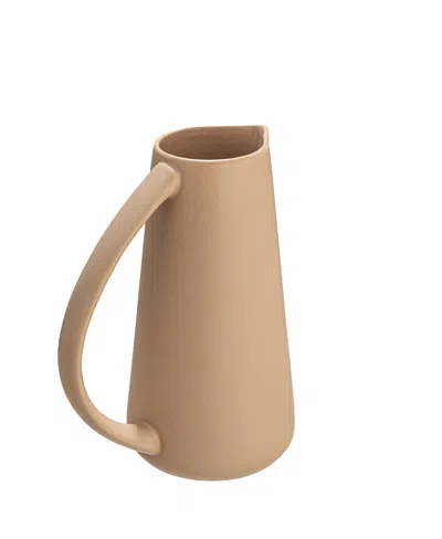 Olive Grove Modern Stoneware Pitcher In Brown