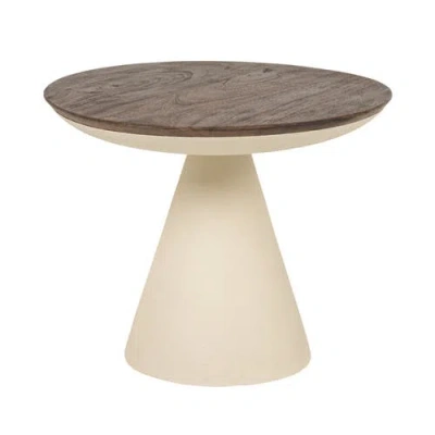Olive Grove Pedestal Side Table In White