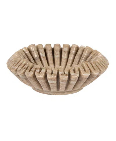 Olive Grove Round Marble Pleated Dish In Animal Print