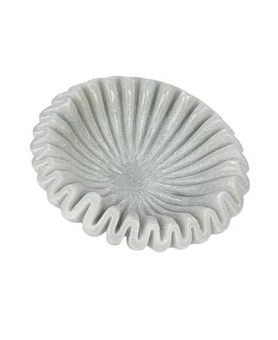 Olive Grove Round Marble Pleated Dish In Multi
