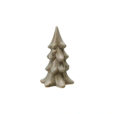 Olive Grove Small Stoneware Tree Figurine With Reactive Glaze, Light Green In Neutral